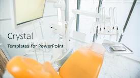  Presentation with dentistry - Audience pleasing slide deck consisting of view-of-leather-armchair backdrop and a sky blue colored foreground