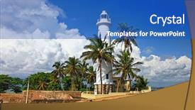  Presentation with sri lanka - Presentation theme enhanced with view of light houe - gall background and a teal colored foreground