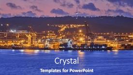  Presentation with river port - Slide deck consisting of view-of-lisbon-port background and a ocean colored foreground