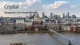  Presentation with millennium - Presentation theme with view of london st paul background and a light blue colored foreground
