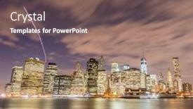  Presentation with brooklyn - Cool new slide deck with view-of-lower-manhattan backdrop and a violet colored foreground