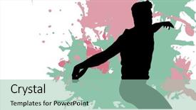  Presentation with black man - PPT layouts with view of man throwing discus background and a mint green colored foreground