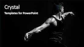  Presentation with healthy workplace full length side view - Beautiful theme featuring view of man throwing discus backdrop and a black colored foreground