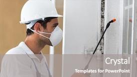  Presentation with pesticide - Audience pleasing PPT layouts consisting of view of manual worker spraying backdrop and a gray colored foreground