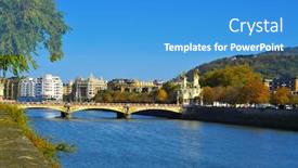  Presentation with bridge - Amazing presentation theme having view-of-maria-cristina-bridge backdrop and a teal colored foreground