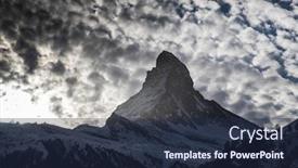 Presentation with hotel - Amazing slide deck having view-of-matterhorn-through-hotel backdrop and a tawny brown colored foreground