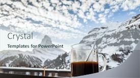  Presentation with hotel - PPT theme with view-of-matterhorn-through-hotel and a sky blue colored foreground