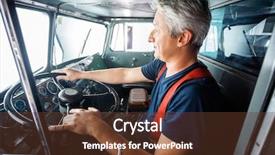  Presentation with driving - Cool new PPT layouts with view of mature fireman driving backdrop and a tawny brown colored foreground