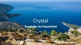  Presentation with mountain water - Amazing theme having view-of-mediterranean-sea-coast backdrop and a ocean colored foreground
