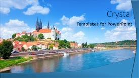  Presentation with castle - PPT theme with view-of-meissen-castle-germany background and a light blue colored foreground