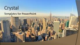  Presentation with new york city - PPT theme having view of midtown manhattan background and a light blue colored foreground