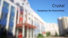  Presentation with modern school building - Presentation design enhanced with view of modern school building background and a light blue colored foreground