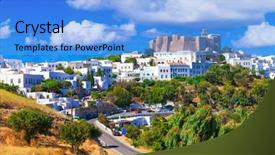  Presentation with pope john paul ii - PPT layouts with view of monastery of st background and a light blue colored foreground