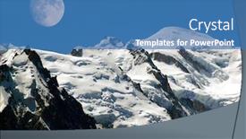 Presentation with blanc - Presentation theme featuring view of mont blanc in the alps background and a teal colored foreground