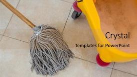  Presentation with mop baby - Cool new slide set with view of mop by bucket backdrop and a coral colored foreground