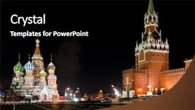  Presentation with square - Theme with view of moscow red square background and a black colored foreground