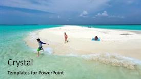  Presentation with kids - Slides with view of mother and kids background and a mint green colored foreground