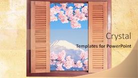  Presentation with mount fuji - Amazing presentation design having view-of-mount-fuji-fujiyama backdrop and a coral colored foreground