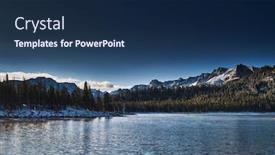  Presentation with mountain water - Audience pleasing theme consisting of mountain and water at mammoth backdrop and a navy blue colored foreground