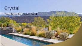  Presentation with manor - Presentation design having view-of-mountains-from-patio background and a light blue colored foreground