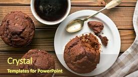  Presentation with analysis risk top view - Audience pleasing presentation theme consisting of view of muffins with coffee backdrop and a tawny brown colored foreground