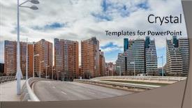  Presentation with multi - Presentation theme consisting of view of multi lane road background and a  colored foreground