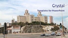  Presentation with cuba - Cool new slides with hispanic culture green blue - view of national hotel backdrop and a sky blue colored foreground
