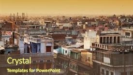  Presentation with new delhi - Beautiful slides featuring view of new delhi india backdrop and a tawny brown colored foreground
