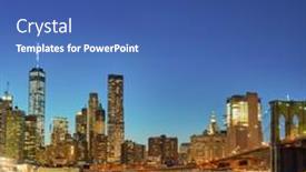  Presentation with new york city - Theme enhanced with view-of-new-york-city background and a ocean colored foreground