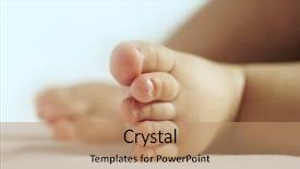  Presentation with newborn baby - Cool new presentation theme with view of newborn baby feet backdrop and a coral colored foreground
