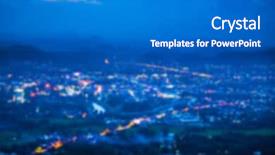  Presentation with abstract circles blur night street - Beautiful PPT theme featuring view of night small town backdrop and a gray colored foreground