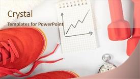  Presentation with analysis risk top view - Slides enhanced with view of notes towel red background and a cream colored foreground