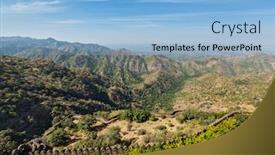  Presentation with india fort - PPT theme with view of of hills and kumbhalgrh fort and fort fortified walls rajasthan india background and a light blue colored foreground
