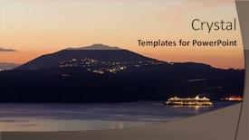  Presentation with santorini - Slide deck having view of oia village at the santorini island at sunset background and a lemonade colored foreground