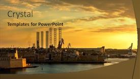  Presentation with port - Slide set consisting of view-of-old-city-walls background and a gold colored foreground