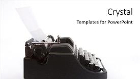  Presentation with old fashioned about history of wika - Colorful PPT layouts enhanced with view of old fashioned typewriter backdrop and a white colored foreground