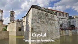  Presentation with fort - Presentation having view of old havana fort castillo de la real fuerza background and a violet colored foreground