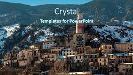  Presentation with alpine - Slides consisting of view-of-old-houses background and a ocean colored foreground