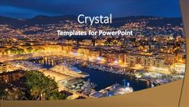  Presentation with luxury yacht - PPT layouts enhanced with view of old port of nice with luxury yacht boats from castle hill france villefranche-sur-mer nice cote d'azur french riviera in the evening blue hour twilight illuminated background and a ocean colored foreground