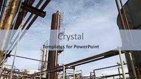  Presentation with oil refinery - Slide set with view-of-old-rusty-oil background and a light blue colored foreground