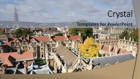 Presentation with brainstorming top view - Beautiful presentation theme featuring view of oxford across backdrop and a light blue colored foreground