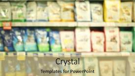  Presentation with pet food - Amazing slides having view of packs with animal backdrop and a yellow colored foreground