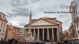  Presentation with rome - PPT theme featuring view-of-pantheon-in-rome background and a  colored foreground