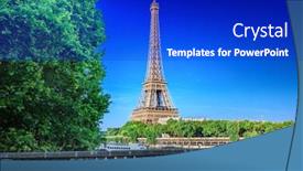  Presentation with eiffel tower - Slide deck enhanced with view-of-paris-with-eiffel background and a royal blue colored foreground