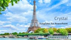  Presentation with eiffel tower - Cool new slides with view-of-paris-with-eiffel backdrop and a light blue colored foreground