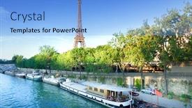  Presentation with eiffel tower - Colorful slide set enhanced with view-of-paris-with-eiffel backdrop and a light blue colored foreground