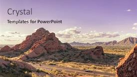  Presentation with mountain view - Theme consisting of view-of-phoenix-arizona background and a light blue colored foreground
