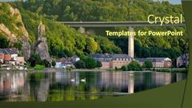  Presentation with city - Audience pleasing PPT theme consisting of view-of-picturesque-dinant-city backdrop and a tawny brown colored foreground