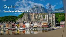  Presentation with notre dame - Cool new presentation with view-of-picturesque-dinant-town backdrop and a  colored foreground