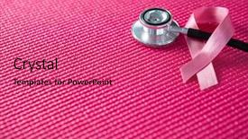  Presentation with pink ribbon breast awareness - Theme enhanced with view of pink breast cancer background and a coral colored foreground